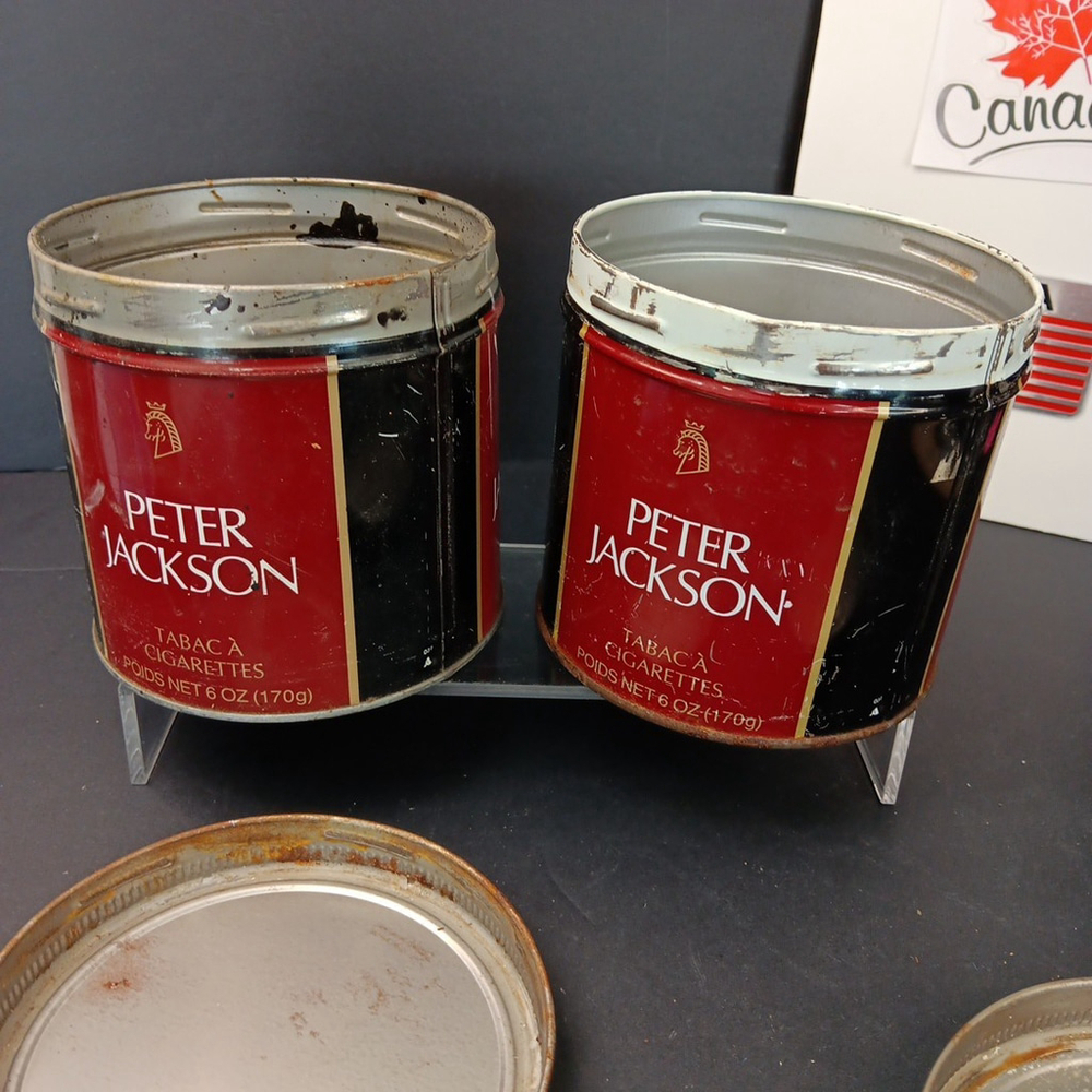 Rare Peter Jackson Tobacco Containers Canada Bilingual Fair Condition 2pcs - Picture 10 of 12